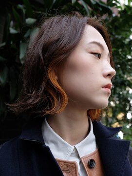 ピークアブー アヴェダ アトレ恵比寿(PEEK-A-BOO AVEDA) 切りっぱなしボブインナーカラーイヤリングカラーボブ外ハネボブ