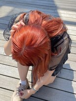 ルル 表参道(lulu.)&nbsp;オレンジカラー  暖色カラー 切りっぱなし ロブ【Riku】