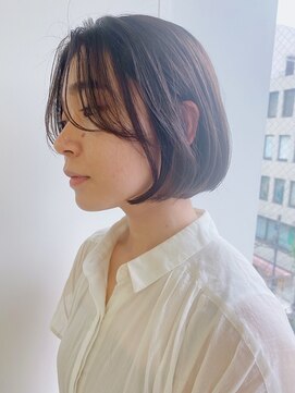 ヌーフェム(nuu fem) 顔まわりカットナチュラルレイヤー大人可愛いミニボブアッシュ