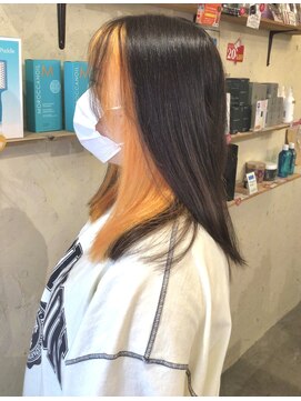 高円寺四百倍美容室 【インナーカラー】ジューシーオレンジ