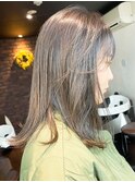 20代30代40代艶感ストレートアッシュグレージュ透明感セミロング