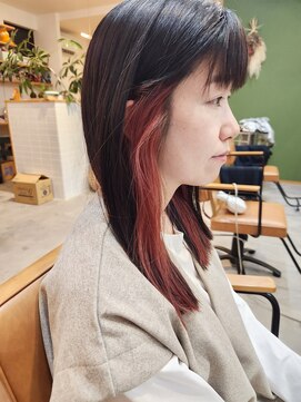 ヨハク(yohak) インナーカラー×オレンジピンク