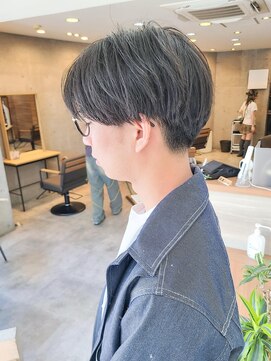 ニュアンスパーマセンターパートマッシュダウンパーマメンズ目黒
