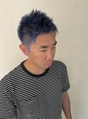 ネイビーブルー×メンズベリーショート