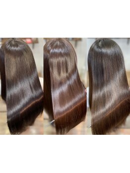 《1日中まとまる艶と手触り》髪へ負担が少ない97%トリートメント弱酸性縮毛矯正で感動艶髪ストレート!