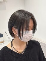 スイ(suiw)&nbsp;ダークグレー前髪長めミニボブ【suiw】昭和町/天王寺/阿倍野