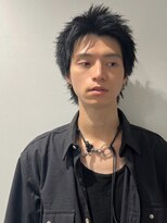 ベイルーム(BAYROOM by HONEY omotesando)&nbsp;スパイキーショート　ニュアンスパーマ　グレーアッシュ　黒髪