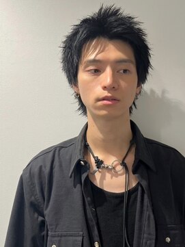 ベイルーム(BAYROOM by HONEY omotesando) スパイキーショート　ニュアンスパーマ　グレーアッシュ　黒髪