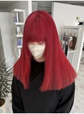 ◎派手髪レッドカラー色落ちは可愛くピンクに…