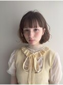 ショートカットミニウルフカットデジタルパーマチェリーブラウン