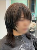 アンブレラカラー/ウルフカット/グレー