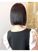 ☆重め×ミニマルボブ×髪質改善縮毛矯正×チャコールグレー