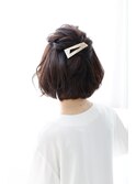 ポンパハーフアップ ヘアセット