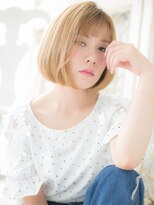 クオーレ ヘア アンジュ 水戸店(CUORE HAIR ange)&nbsp;*ange水戸*…オレンジブラウンハイライトカラーぱっつんボブa