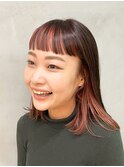 フェイスフレーミング・インナーカラー・切りっぱなし・オン眉