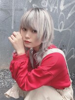 リアイス(Re:ICE) ミニウルフ/くすみブルー/流れるレイヤー/インナーハイライト