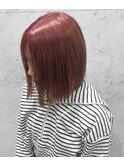 切りっぱなしボブ☆艶髪ピンク