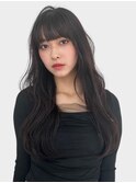 地毛風ブルーブラック韓国風ウェーブヘア
