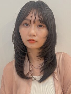 ガーデン 銀座(GARDEN) 顔まわりレイヤー/くびれヘア/イメチェン/アプリコットオレンジ