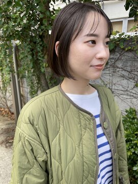 フェンヘアーアイス 中目黒(Fen.hair ici) "ブリーチなし透明感オリーブベージュこなれ小顔ボブ"