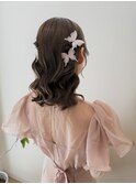 フレンチガーリー ボブヘア ハーフツインアレンジ