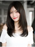 ☆レイヤーカット毛先ワンカールくせ毛風カール薄めバングデジパ