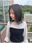 #アッシュ #グレー #グレージュ #外はね #艶カラー #暗髪