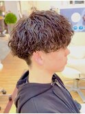 メンズ/強め波巻きパーマ/マッシュ
