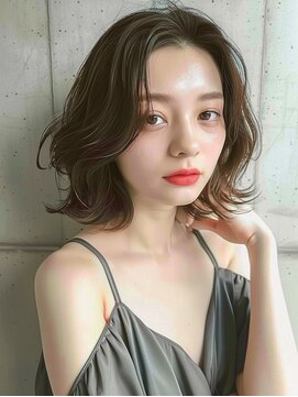 イオエ 表参道(ioe) 黒髪/オリーブグレー/小顔/ココアベージュ/髪質改善/縮毛矯正