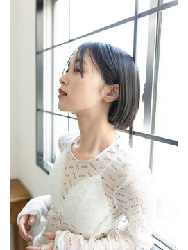 姫カットレイヤー刈り上げボブラベンダーミルクティー