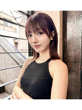 ミンクス渋谷スマートサロン(MINX shibuya smart salon) ラベンダーショコラカラーで魅せるミディアムボブ
