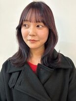 リサプラン(RISA plan)&nbsp;ラベンダーグレージュ 顔周りカット 外ハネミディ 艶感 美髪
