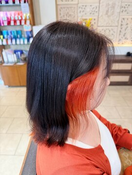 ヘアリゾート粋 ティガ 池袋店(tiga) インナーカラー/オレンジカラー