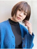 カジュアルショート_ココアブラウンフリンジウェーブ_27117