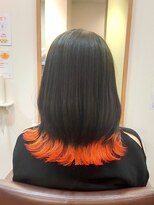 ヘアー グリーン(hair green)&nbsp;20代30代40代/切りっぱなしボブ/外ハネボブ/オレンジカラー