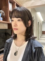 ◆ミディアムレイヤーカット/顔周りレイヤー/くびれヘア/黒髪