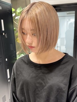 ヨーク(YOKE) 【YOKE】くすみベージュオリーブベージュボブ秋色透明感カラー