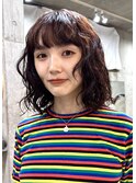 ミディアムパーマブリーチパーマコテ巻き風パーマ大きめパーマ