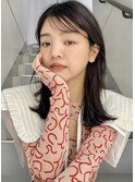 黒髪ワンレン小顔ミディアム銀座