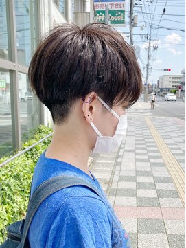 トップヘアー 大元店(TOP HAIR) 20代刈り上げツーブロックマッシュショートアッシュ 【つばき】
