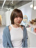 ブリーチ無ダブルカラーで作るオリーブベージュカラー