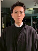 フィルムス 田町芝浦(FILMS) men'sカットスペインカールブルーブラック黒染めブリーチ/田町
