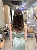 ヘアセット/お呼ばれヘア/パーティーヘア/カチモリハーフアップ