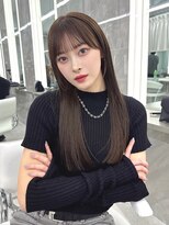 マウル 栄(MAEUL)&nbsp;韓国前髪　暗めカラー　ミディアムヘア