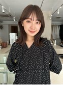 ミディアム　グレージュ　イメチェンヘア　前髪カタログ　卵形