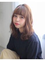 ミニヨン バイ ハピネス 高の原店(mignon by Happiness) 20代30代伸ばしかけ無造作ウェーブオレンジブラウン奈良清水