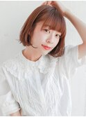 小顔バング アッシュブラウン 似合わせボブ！
