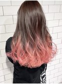《Blue》#グラデーション#ペールピンク#ケアブリーチ