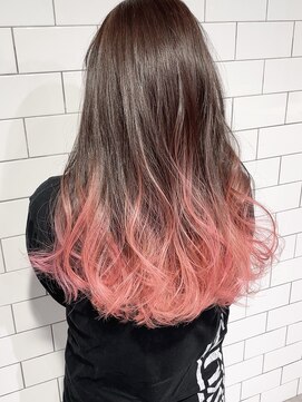 ブルー(BLUE) 《Blue》#グラデーション#ペールピンク#ケアブリーチ