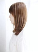 おろし流し前髪のワンカールスタイル